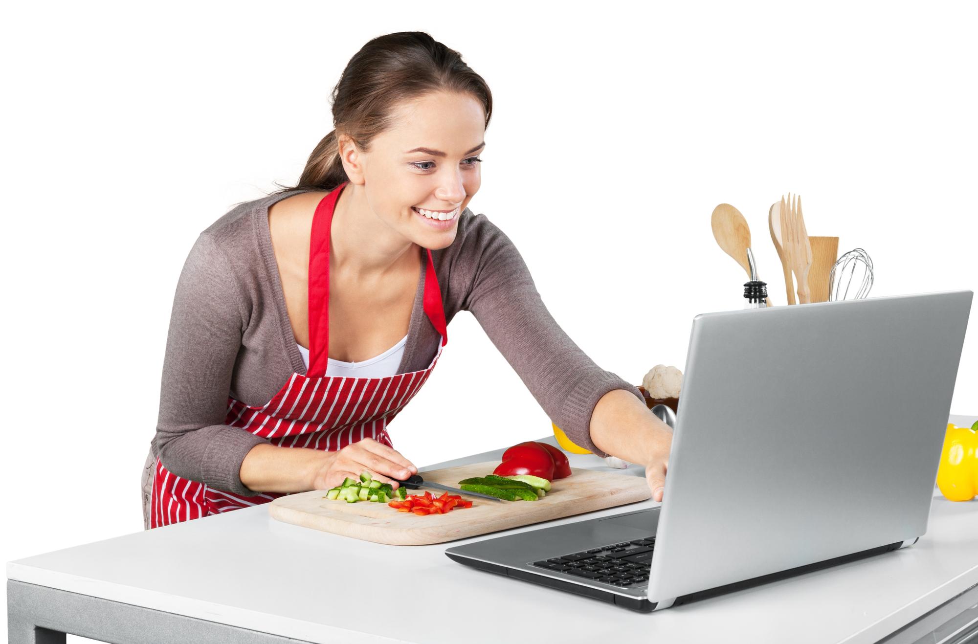 Chef teaching a live online cooking class